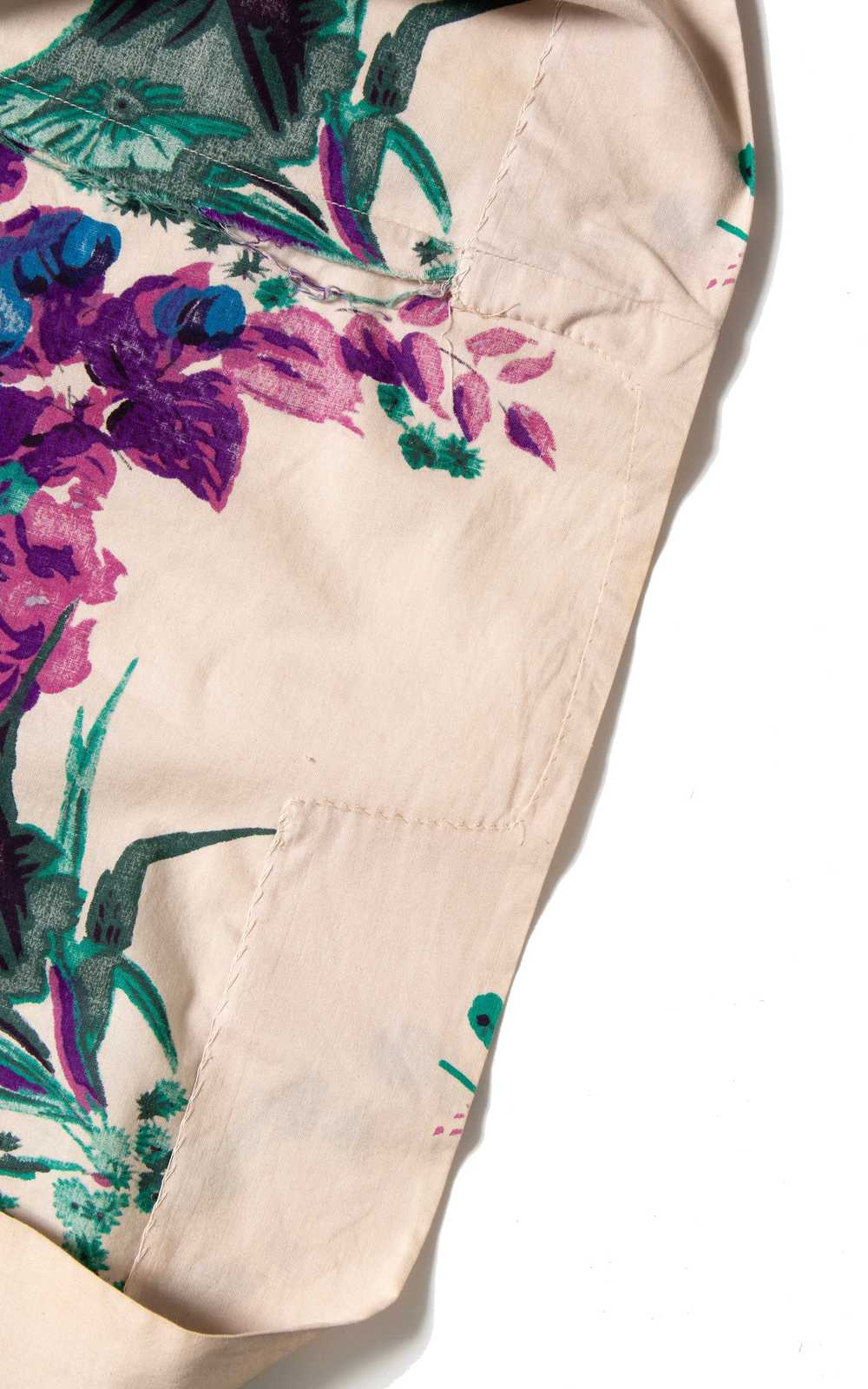 1950s Floral Border Print Cotton Skirt | medium - image 8