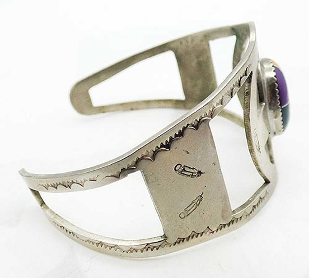 Signed Long Soldier Silver Cuff Bracelet - image 2