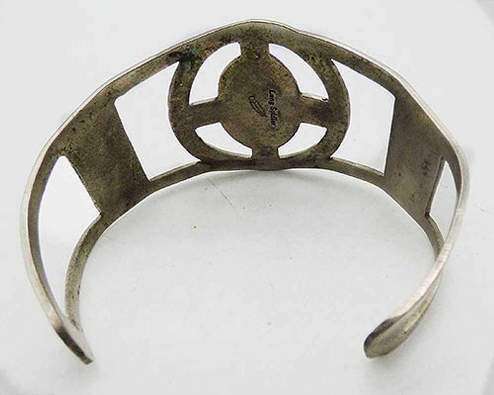 Signed Long Soldier Silver Cuff Bracelet - image 3