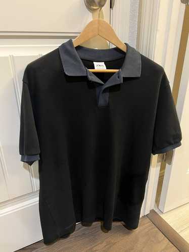 Zara Mens Black and Gray Collared Zara Shirt