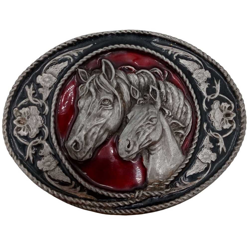 Vintage Horse And Colt Belt Buckle Vintage Wester… - image 1