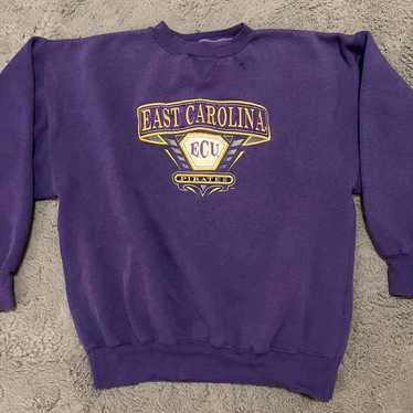 Men's Champion Purple ECU Pirates Icon Logo Basketball Jersey Long Sleeve T-Shirt Size: Large