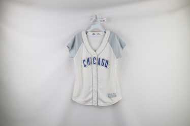 Chicago Cubs MLB Majestic Women Large Sequin Metallic Jersey Shirt
