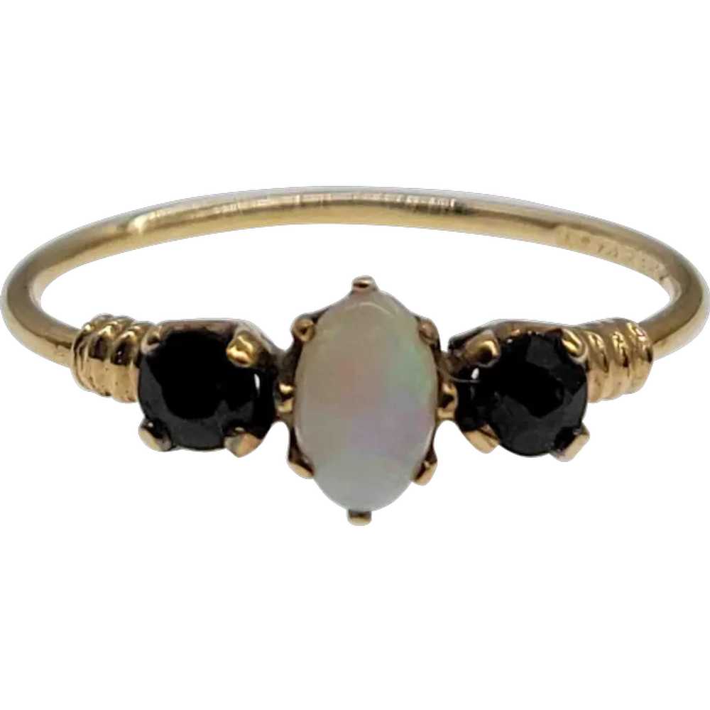 Delicate Opal & Sapphire Ring - image 1