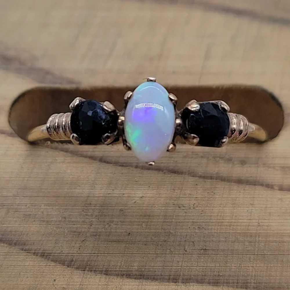 Delicate Opal & Sapphire Ring - image 3