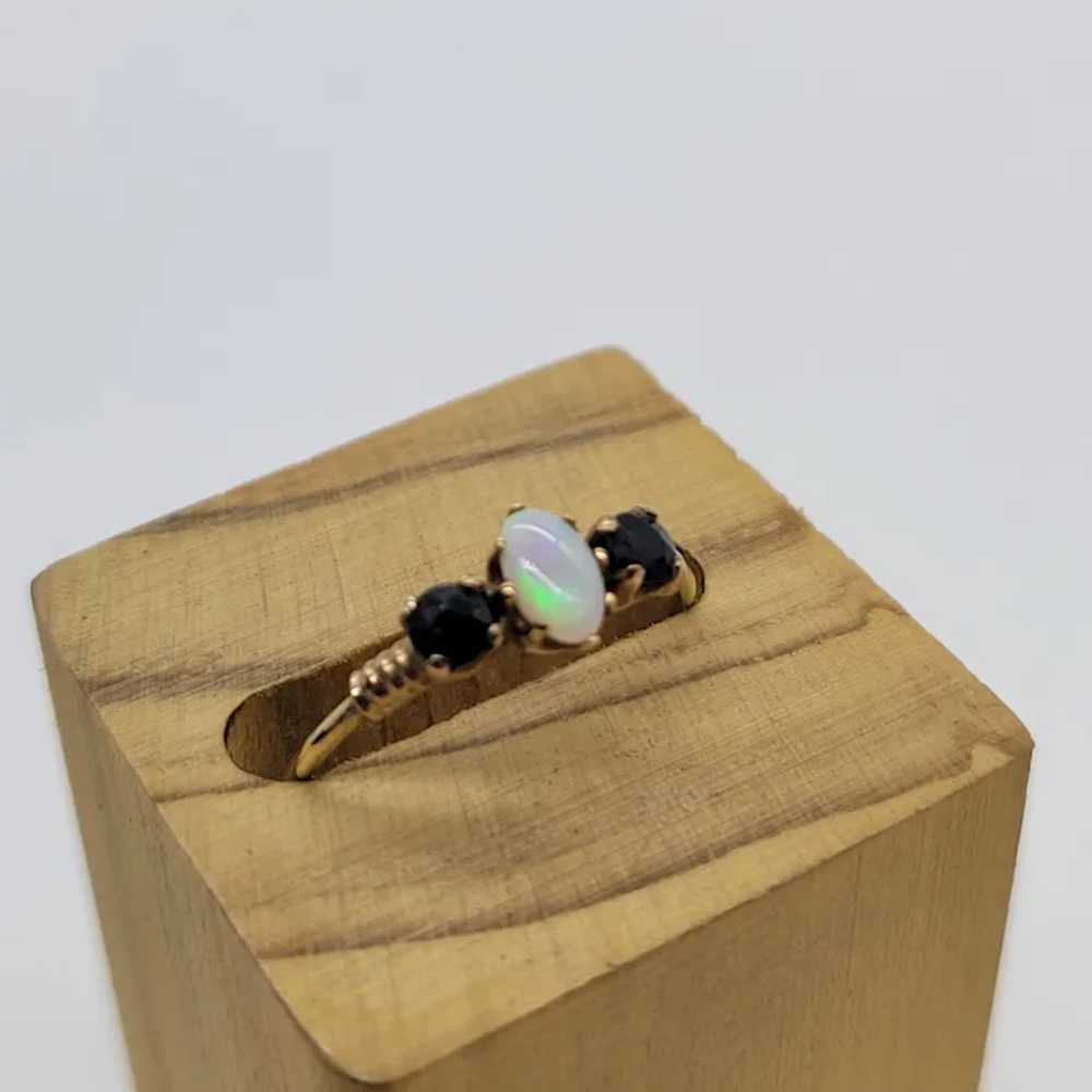 Delicate Opal & Sapphire Ring - image 4