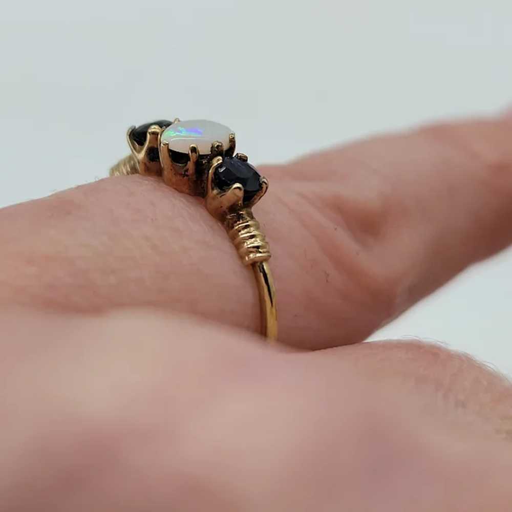 Delicate Opal & Sapphire Ring - image 9