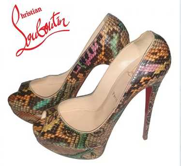 Christian LOUBOUTIN ~ PYTHON open toes high heels… - image 1