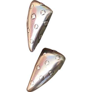 1980s Sterling Silver Statement Earrings Pierced - image 1