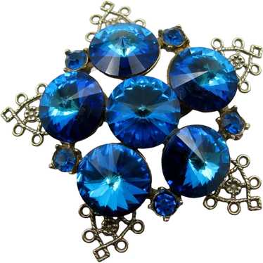 Gorgeous Blue Heliotrope Rivoli Rhinestone Snowfla