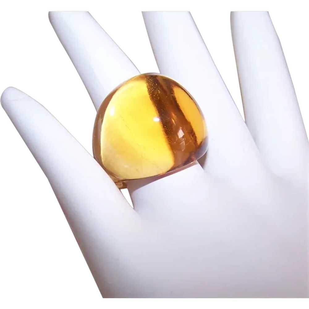 Lalique France Clear Citrine Honey Colored Glass … - image 1