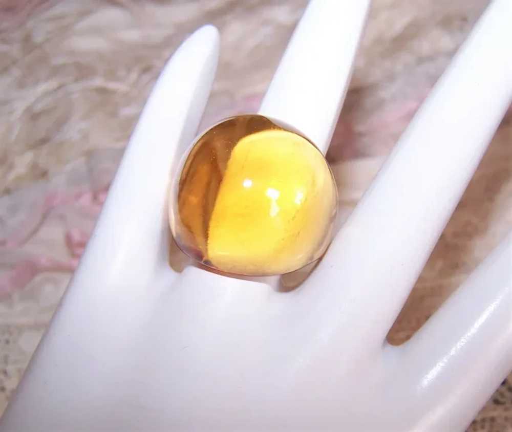 Lalique France Clear Citrine Honey Colored Glass … - image 4