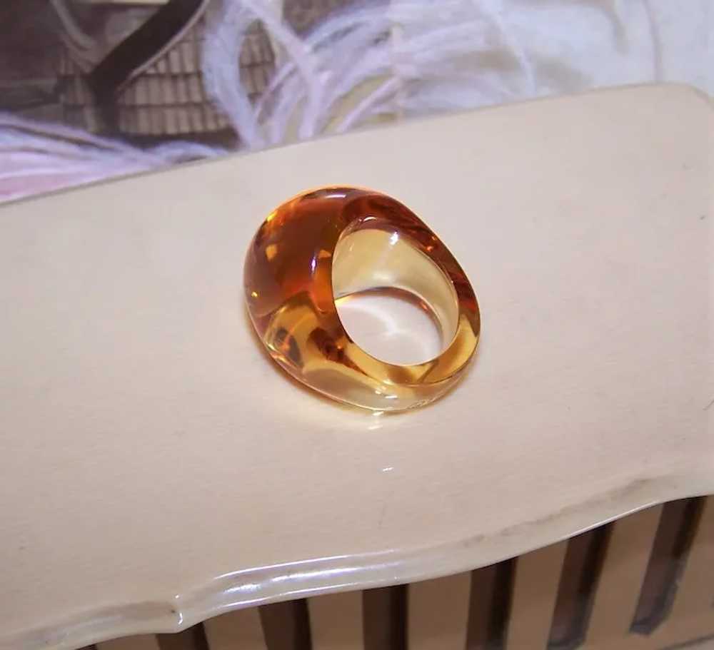 Lalique France Clear Citrine Honey Colored Glass … - image 7