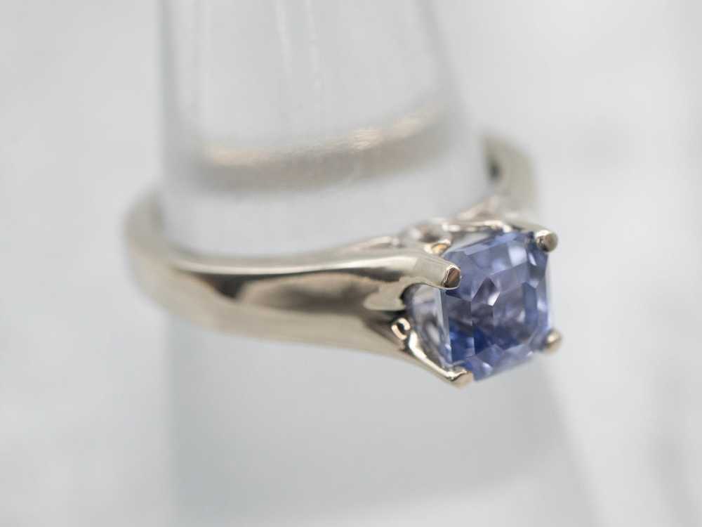 Solitaire White Gold Sapphire Solitaire Engagemen… - image 3