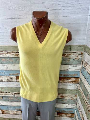 90’s Pale Yellow V Neck Cashmere Sweater Vest