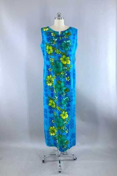 Vintage Blue Hawaiian Togs Maxi Dress - image 1