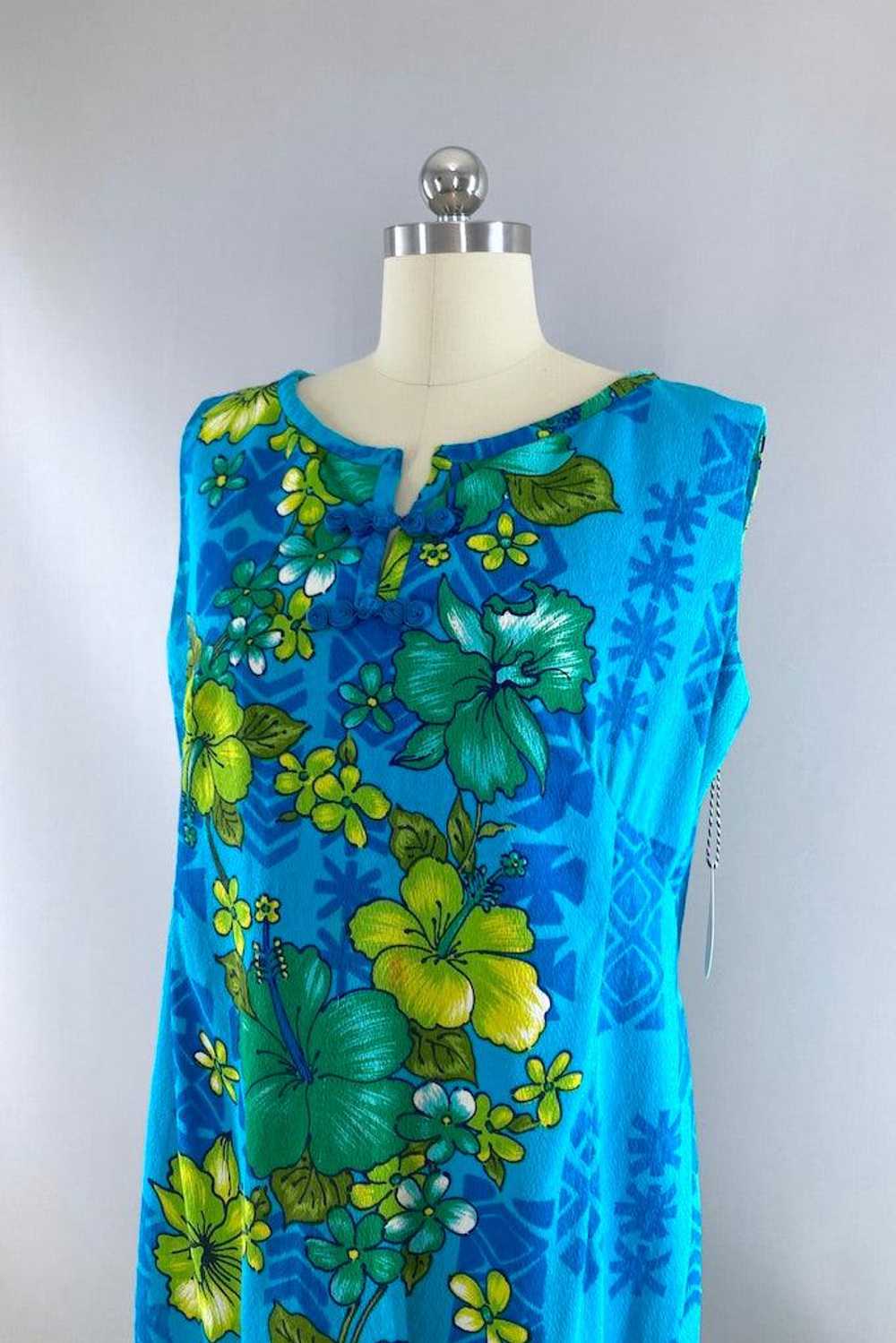 Vintage Blue Hawaiian Togs Maxi Dress - image 2