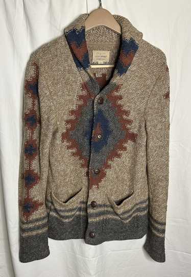 Lucky Brand, Sweaters, Lucky Brand Sz Small Open Front Cardigan Sweater  Draping Blue Aztec Mixed Design