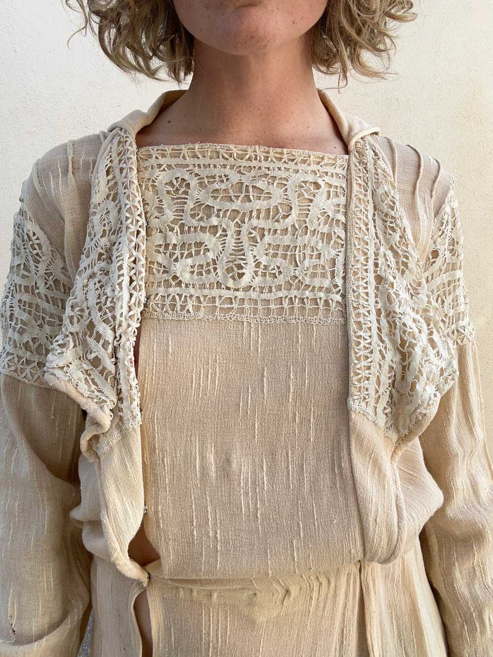 Victorian Crepe Raw Silk Dress - image 3