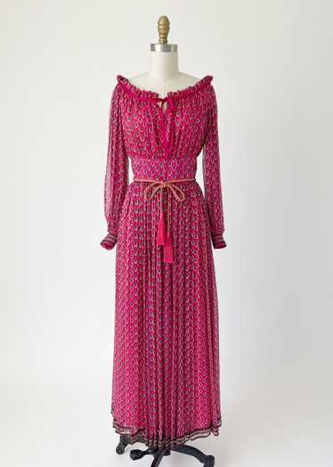 Vintage 1970s Ungaro Silk Maxi Dress - image 1
