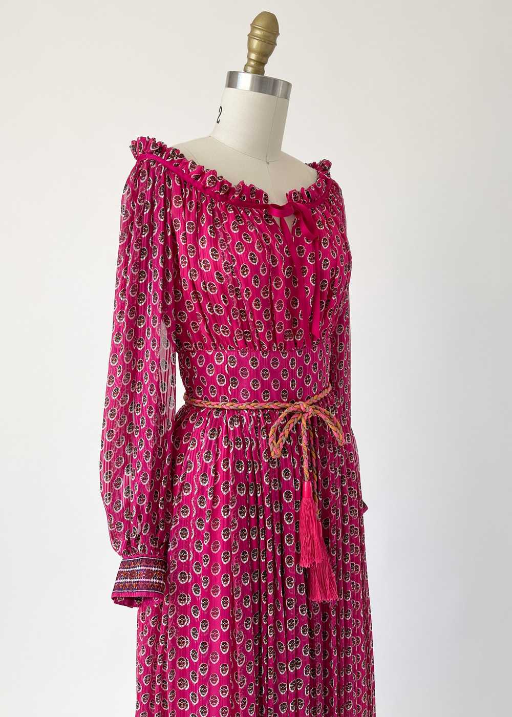 Vintage 1970s Ungaro Silk Maxi Dress - image 4