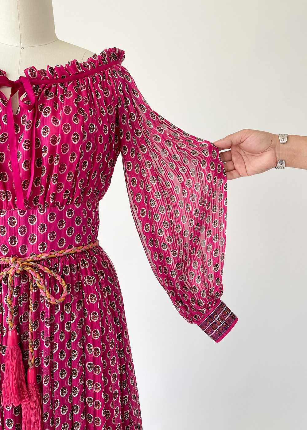 Vintage 1970s Ungaro Silk Maxi Dress - image 7