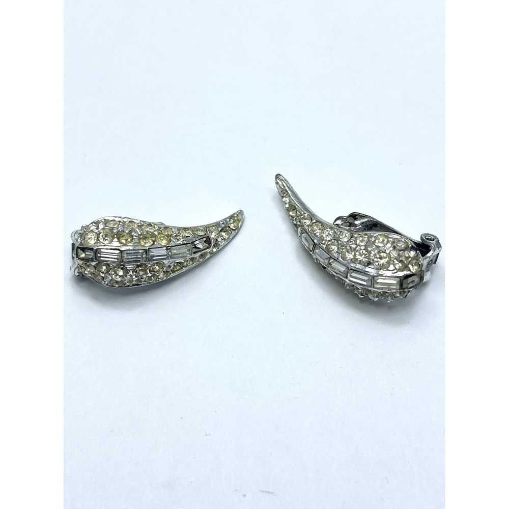 Vintage Vintage Rhinestone Clip On Earrings - image 2