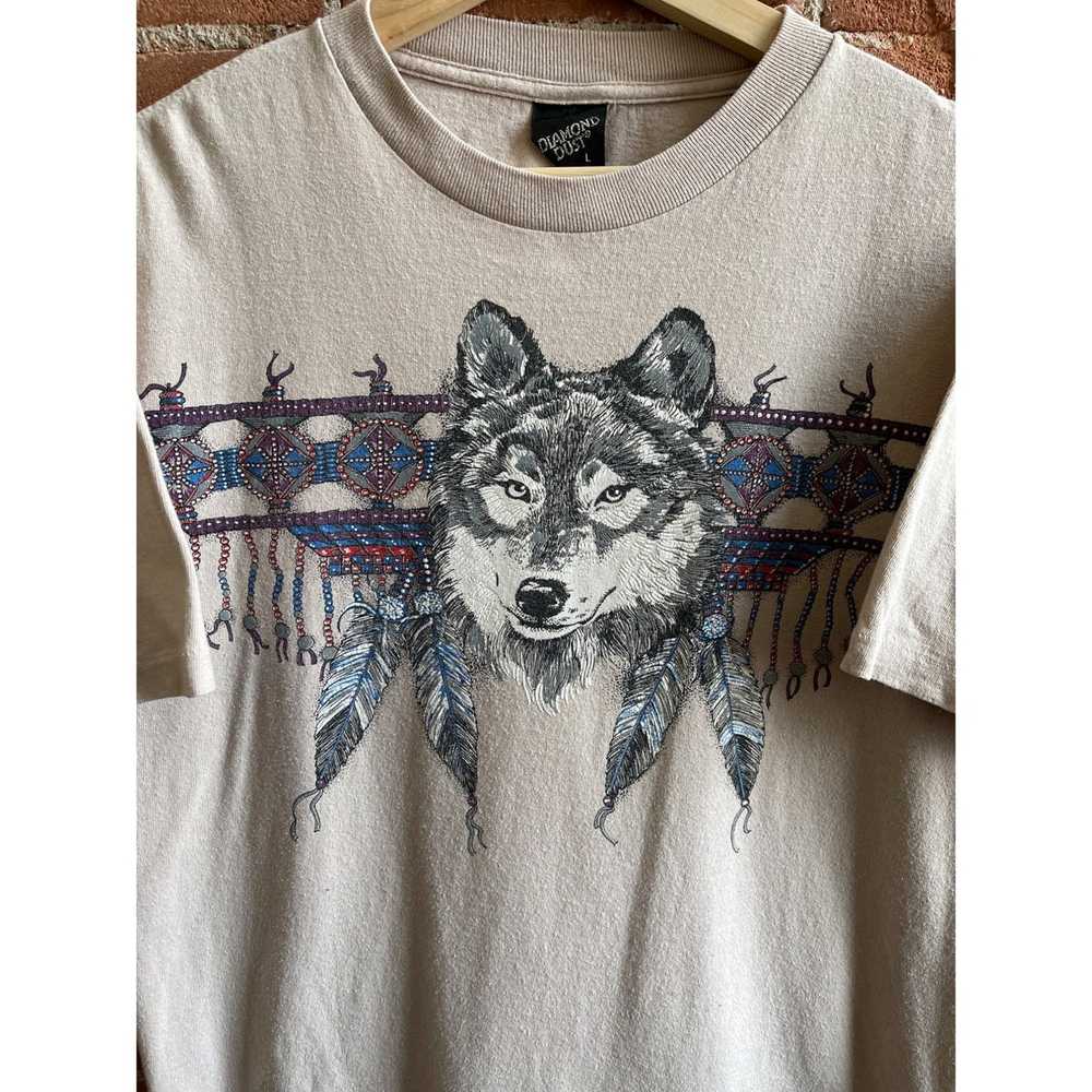 Tribal Street Wear × Vintage VTG Tribal Wolf Nati… - image 3