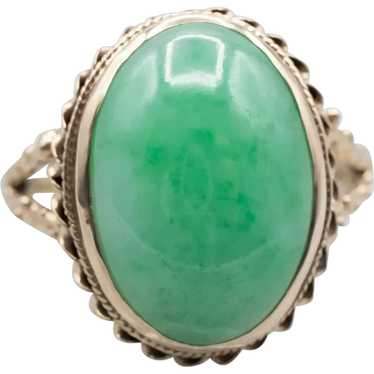 Bold Mid Century Jade Cabochon Ring