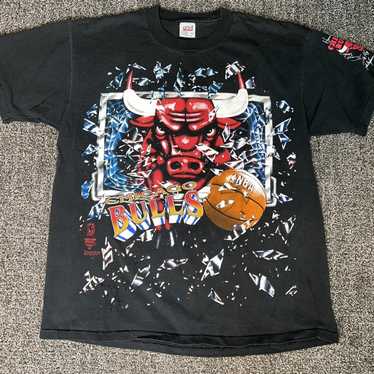 Vtg 1992 Chicago Bulls T-Shirt Black S/M 90s NBA Team Michael Jordan