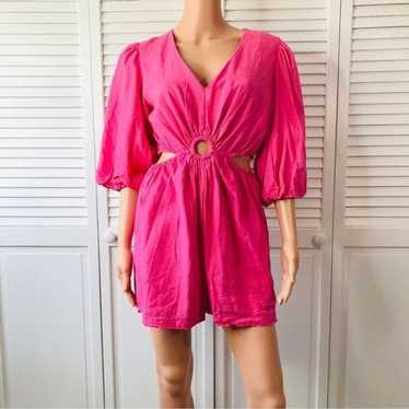 Unkwn 1. STATE Pink Balloon Sleeve Cut Out Romper… - image 1