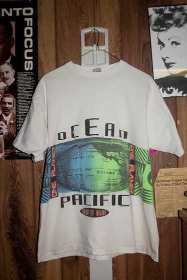 Ocean Pacific Vintage T Shirt One Size Teal Made In U… - Gem