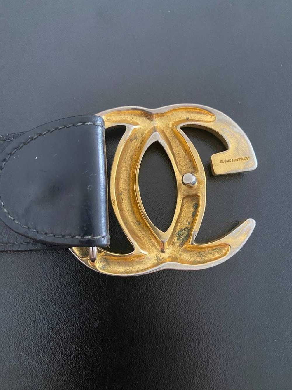 Gucci Vintage Gucci Gold Double G Logo Buckle Lea… - image 5