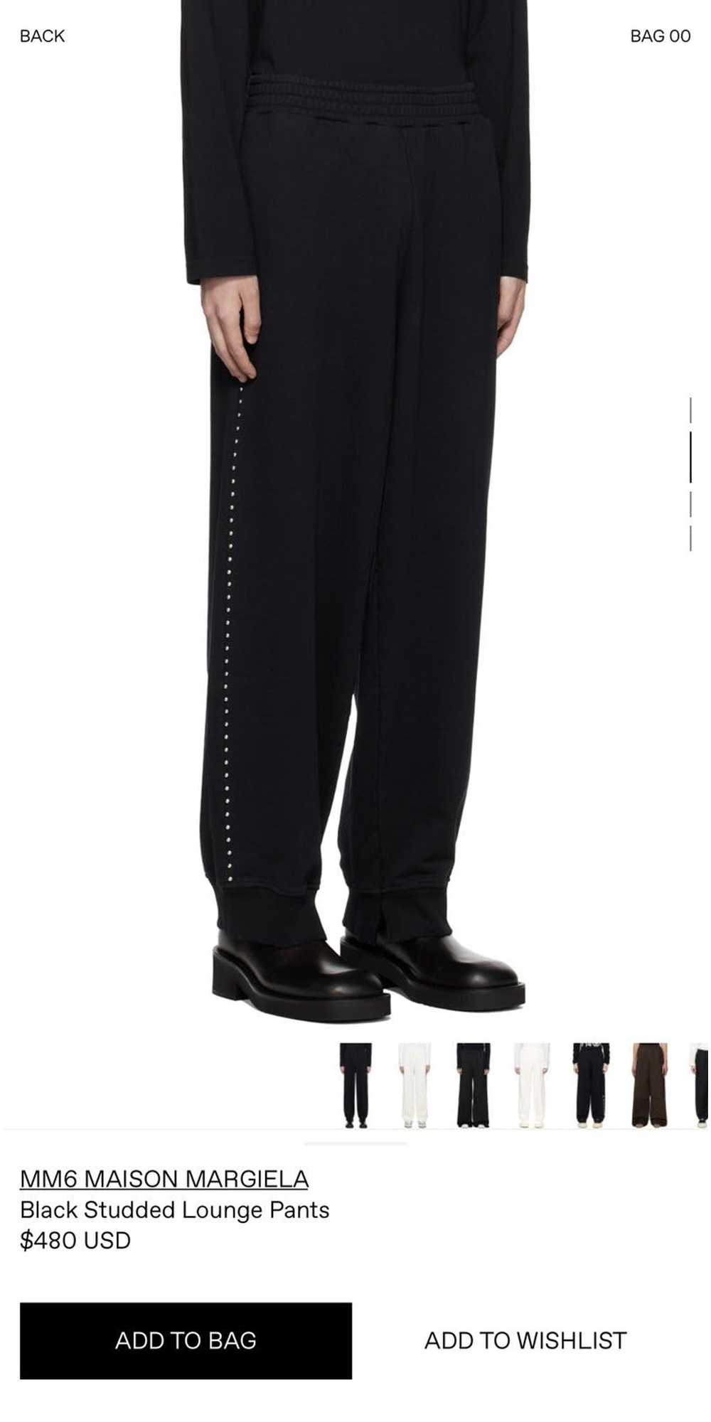 Maison Margiela Black studded lounge pants - image 1