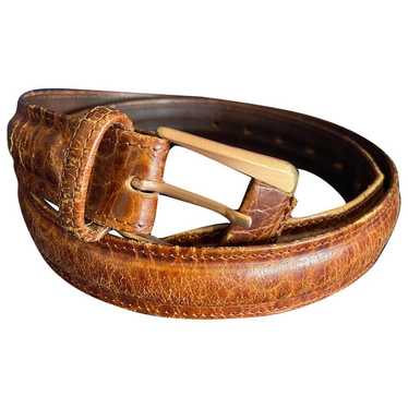 Jean Paul GAULTIER natural leather belt, logo buckle JPG metal, unisex / vintage deals 1990 / Gaultier