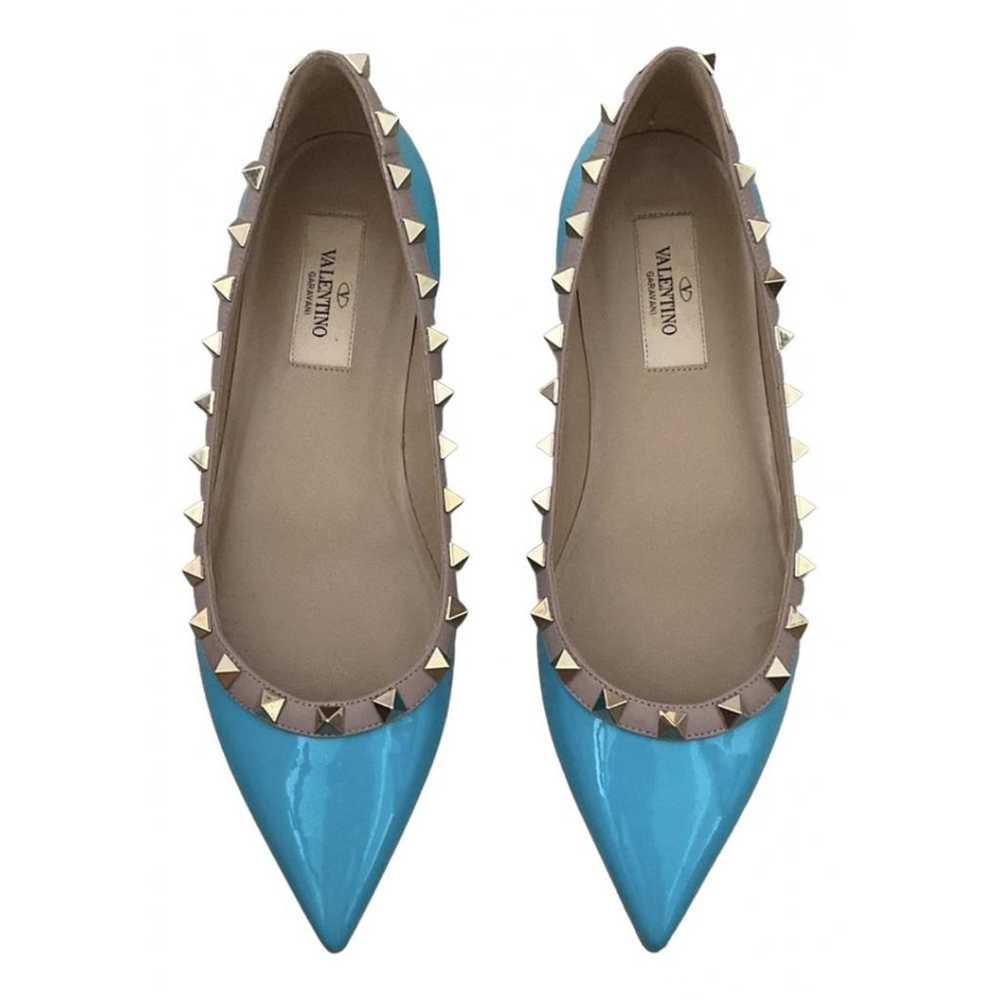 Valentino Garavani Rockstud patent leather flats - image 1