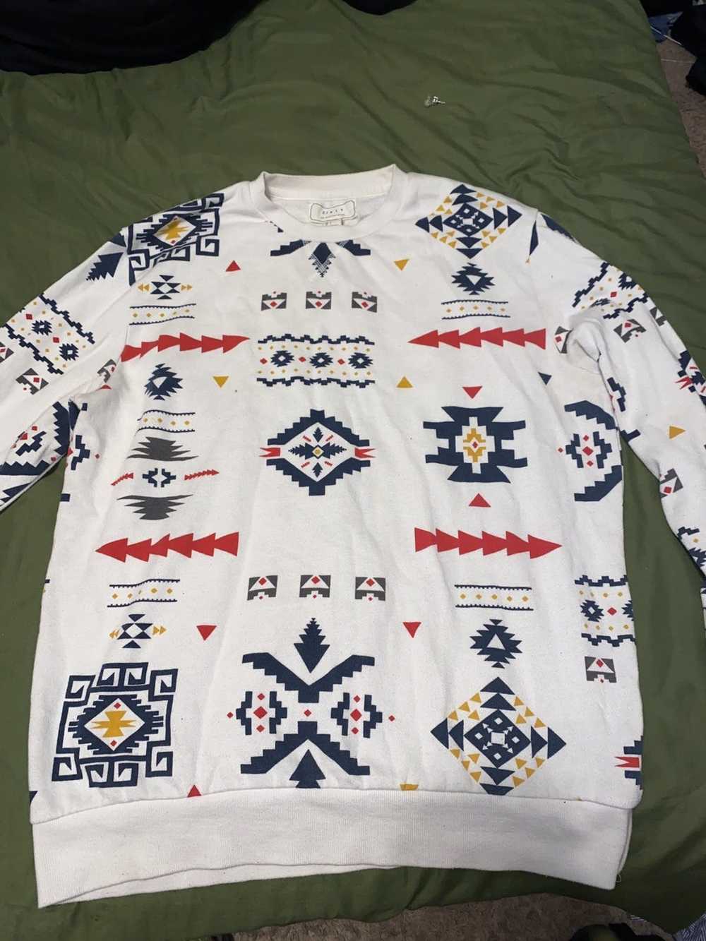 21 Men Southwest Aztec Design Pullover Sweatshirt… - image 1