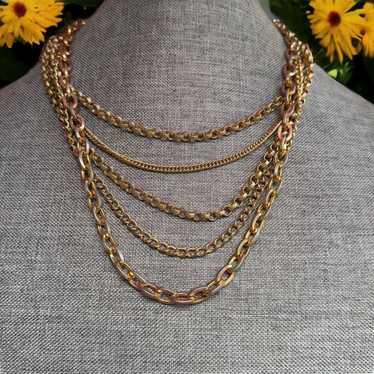 Vintage Vintage layered multi chain necklace - image 1