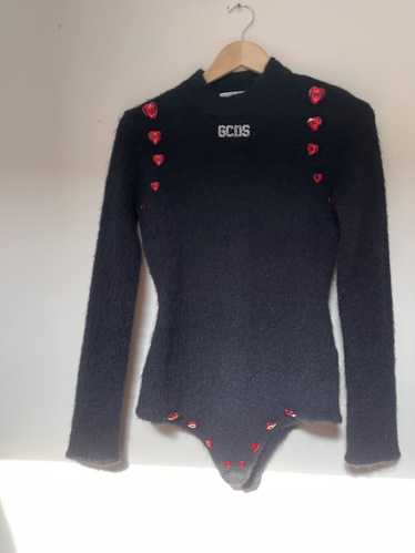 GCDS GCDS Mohair Leotard with Adorable red crystal