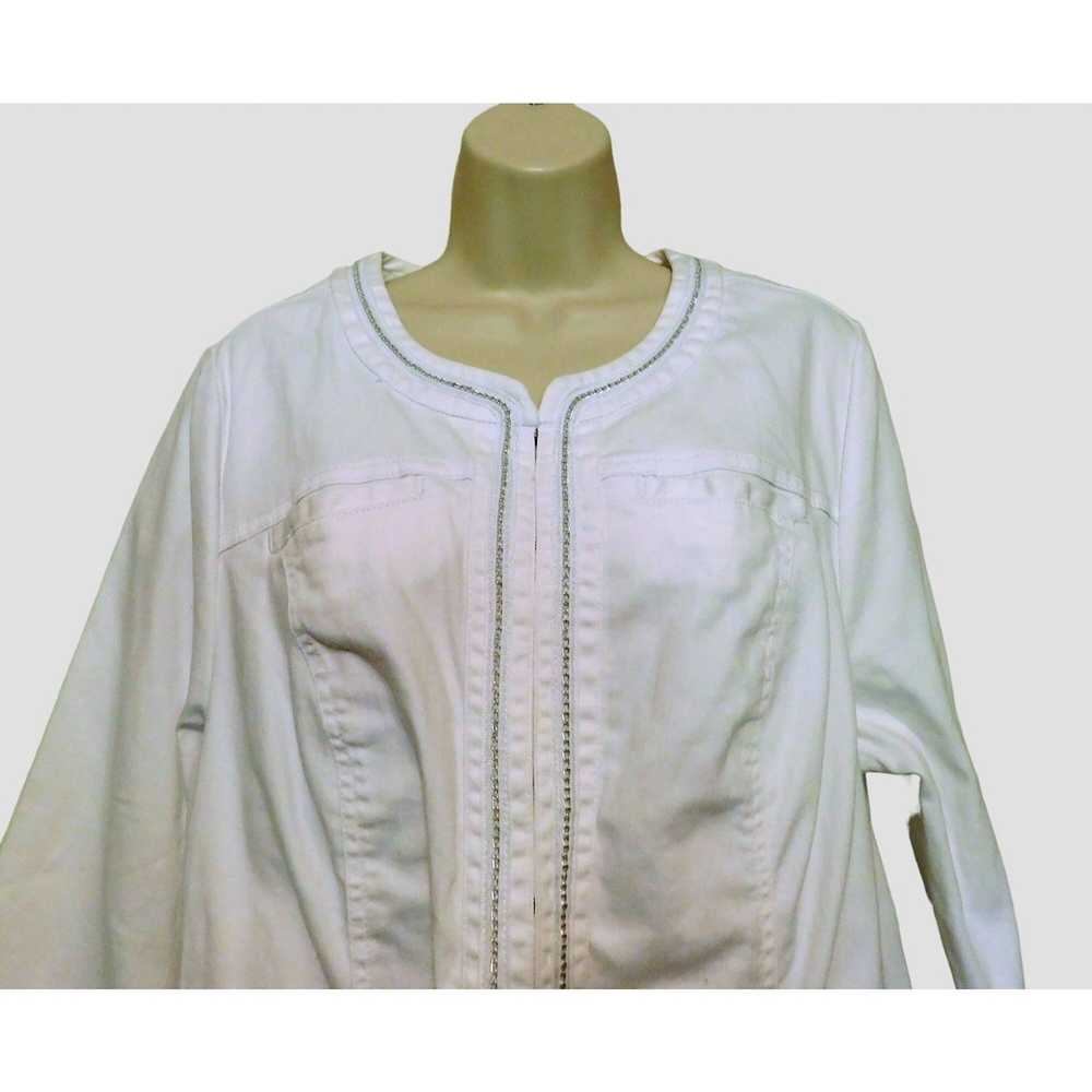 Other Catherines Jean Jacket 0X 14 16 White Silve… - image 3