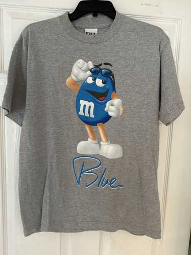 Vintage 90's M&M Blue Snack Crewneck T-Shirt by M&Ms