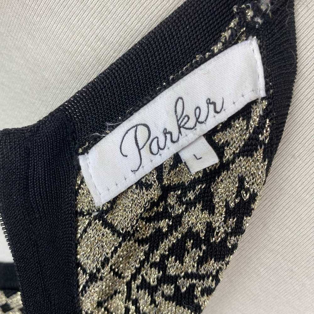 Parker Parker Black & Gold Metallic Knit Pleated … - image 11