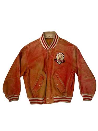 Louisville Slugger Vintage 80s Baseball Varsity Jacket Leather and Woo