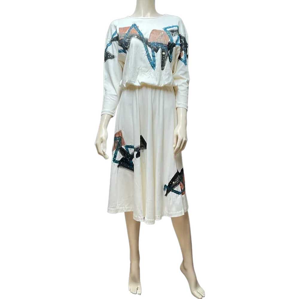 1970s Hand Painted Dress - image 1