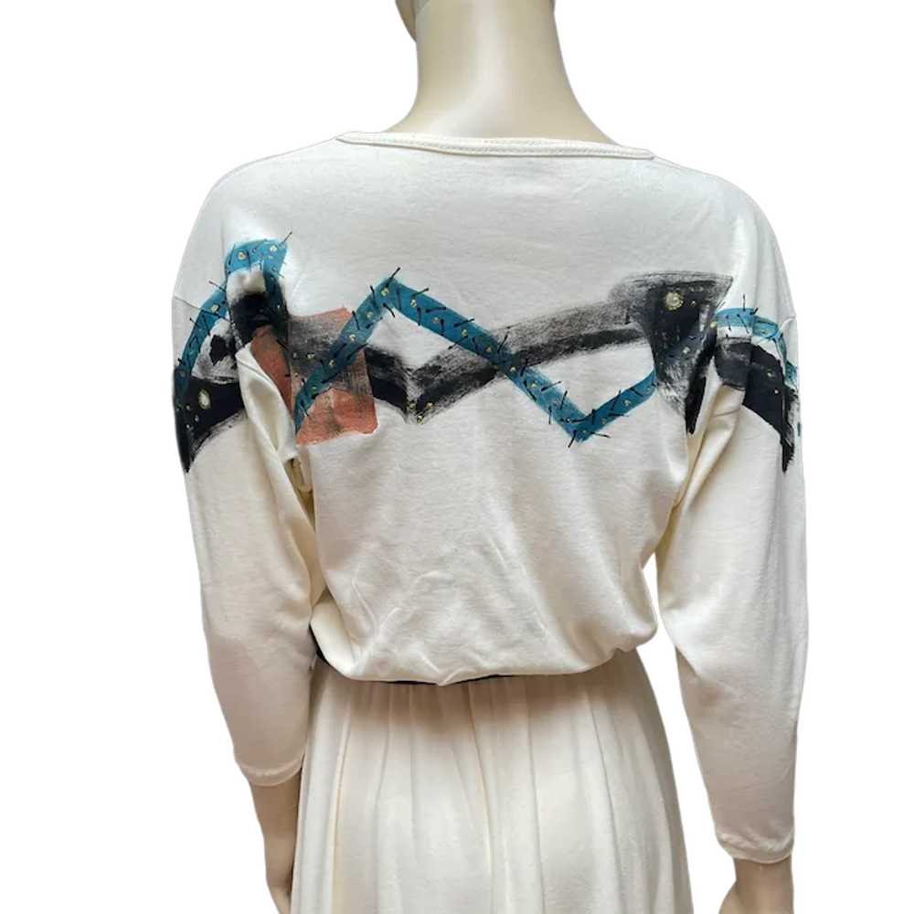 1970s Hand Painted Dress - image 8