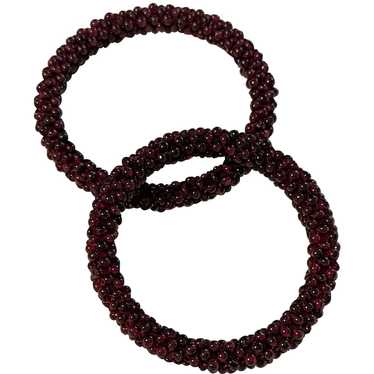 Hand Beaded Garnet Bracelets