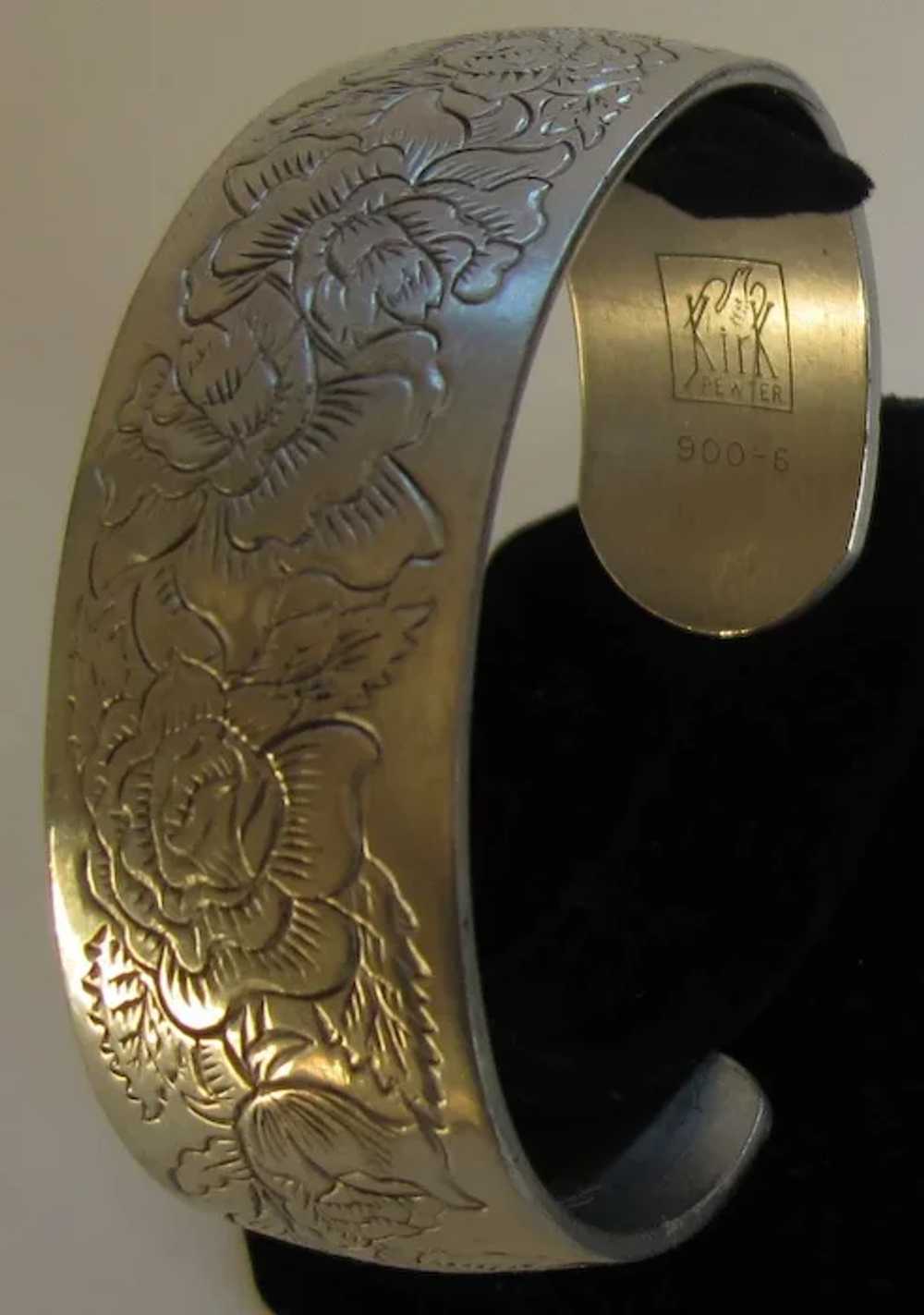 Vintage Pewter Cuff Bracelet - image 2