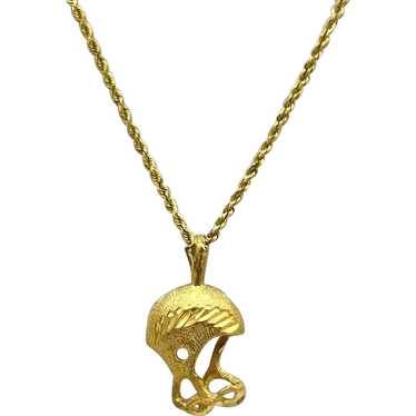 14K Football Helmet Pendant