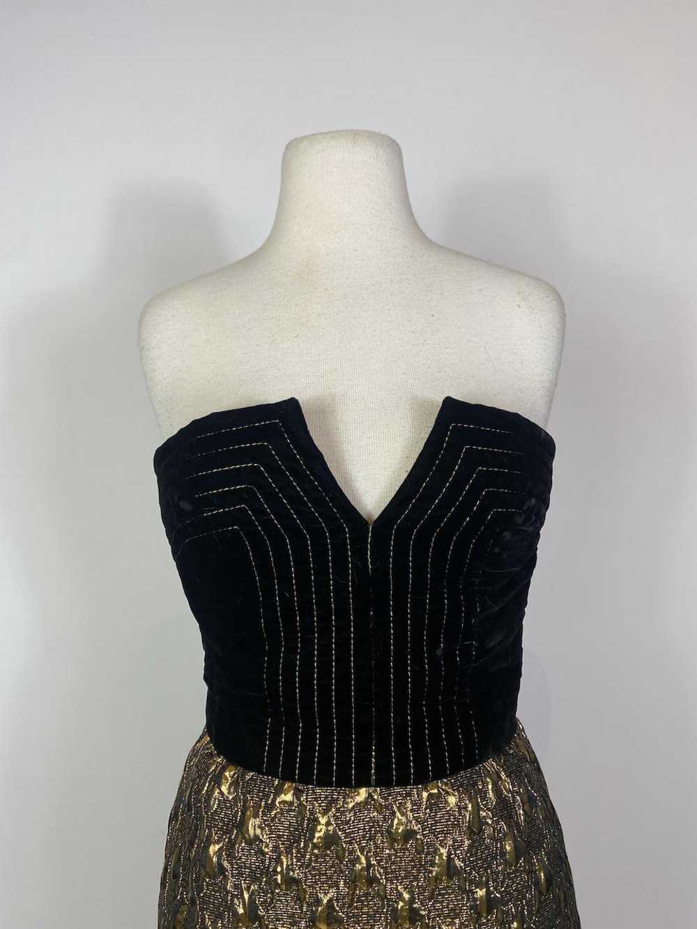 1990s Jacqueline de Ribes Black Velvet Gold Broca… - image 2