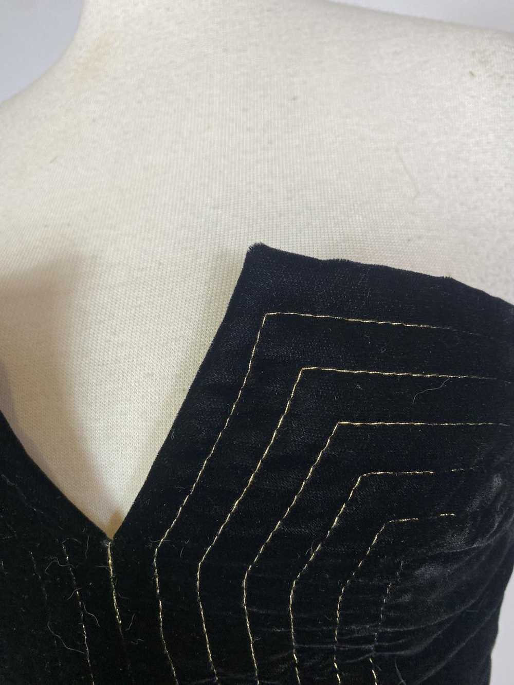 1990s Jacqueline de Ribes Black Velvet Gold Broca… - image 3